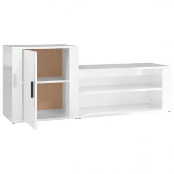 Schuhschrank Hochglanz-Weiß 130x35x54 cm Holzwerkstoff