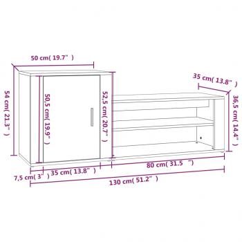 Schuhschrank Sonoma-Eiche 130x35x54 cm Holzwerkstoff