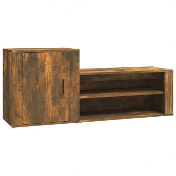 Schuhschrank Räuchereiche 130x35x54 cm Holzwerkstoff