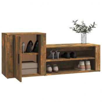 Schuhschrank Räuchereiche 130x35x54 cm Holzwerkstoff