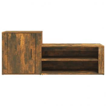 Schuhschrank Räuchereiche 130x35x54 cm Holzwerkstoff