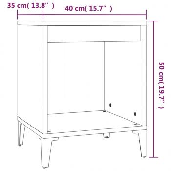 Nachttische 2 Stk. Grau Sonoma 40x35x50 cm