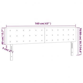 Kopfteile 2 Stk. Cappuccino-Braun 80x5x78/88 cm Kunstleder