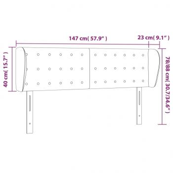 Kopfteil mit Ohren Creme 147x23x78/88 cm Stoff