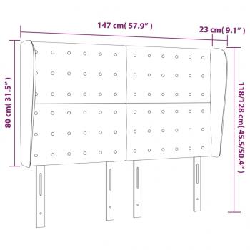 Kopfteil mit Ohren Creme 147x23x118/128 cm Stoff