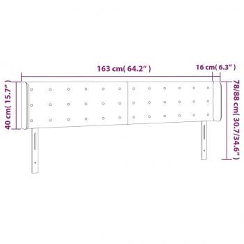 Kopfteil mit Ohren Dunkelblau 163x16x78/88 cm Samt