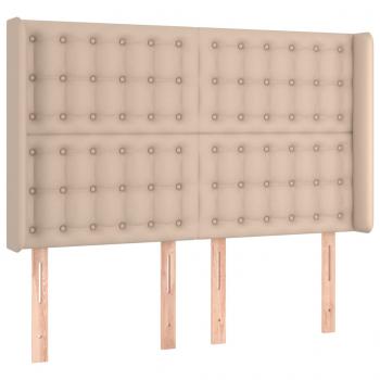 Kopfteil mit Ohren Cappuccino-Braun 147x16x118/128cm Kunstleder