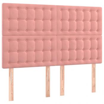 Kopfteile 4 Stk. Rosa 72x5x78/88 cm Samt