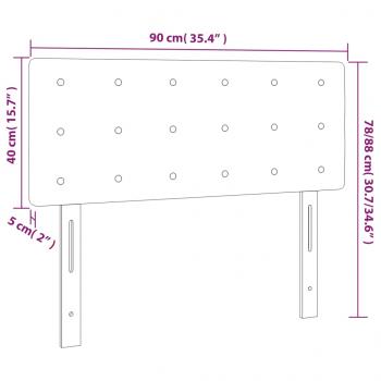 LED Kopfteil Blau 90x5x78/88 cm Stoff