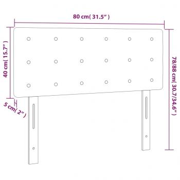 LED Kopfteil Rosa 80x5x78/88 cm Samt