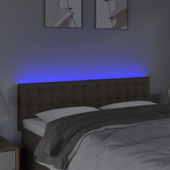 LED Kopfteil Taupe 144x5x78/88 cm Stoff