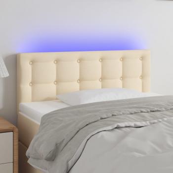 ARDEBO.de - LED Kopfteil Creme 90x5x78/88 cm Stoff