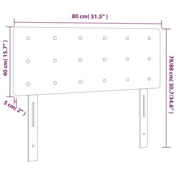 LED Kopfteil Dunkelgrau 80x5x78/88 cm Samt