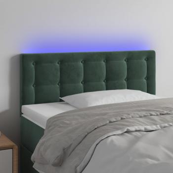 ARDEBO.de - LED Kopfteil Dunkelgrün 90x5x78/88 cm Samt