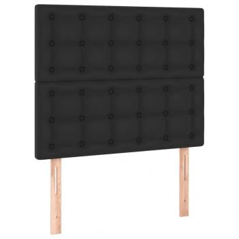 LED Kopfteil Schwarz 80x5x118/128 cm Kunstleder