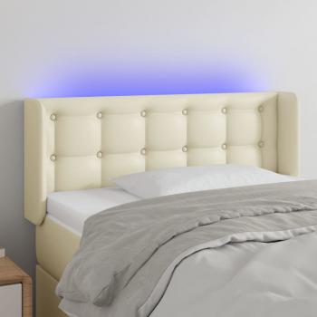 ARDEBO.de - LED Kopfteil Creme 83x16x78/88 cm Kunstleder