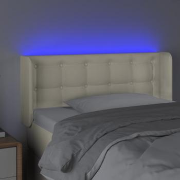 LED Kopfteil Creme 83x16x78/88 cm Kunstleder