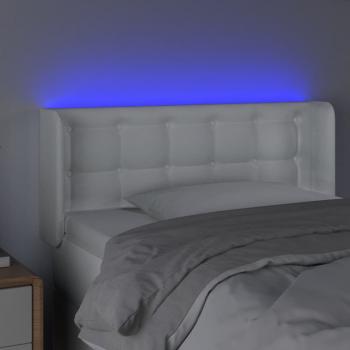 LED Kopfteil Weiß 93x16x78/88 cm Kunstleder