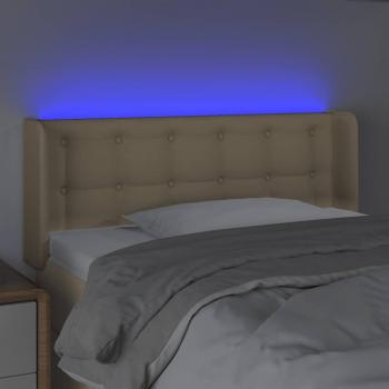 LED Kopfteil Creme 93x16x78/88 cm Stoff