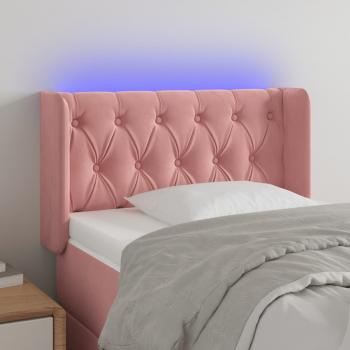 ARDEBO.de - LED Kopfteil Rosa 83x16x78/88 cm Samt