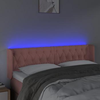 LED Kopfteil Rosa 147x16x78/88 cm Samt