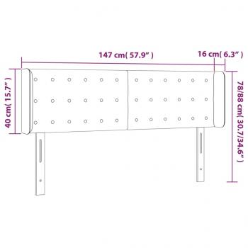 LED Kopfteil Dunkelgrün 147x16x78/88 cm Samt