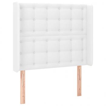 LED Kopfteil Weiß 83x16x118/128 cm Kunstleder