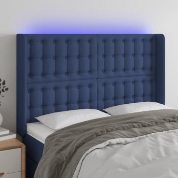 ARDEBO.de - LED Kopfteil Blau 147x16x118/128 cm Stoff