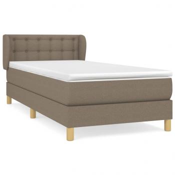 Boxspringbett mit Matratze Taupe 90x190 cm Stoff