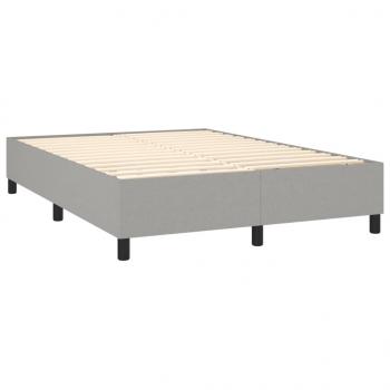 Boxspringbett mit Matratze Hellgrau 140x190 cm Stoff