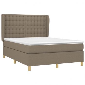 Boxspringbett mit Matratze Taupe 140x190 cm Stoff