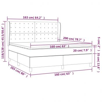 Boxspringbett mit Matratze Weiß 160x200 cm Kunstleder