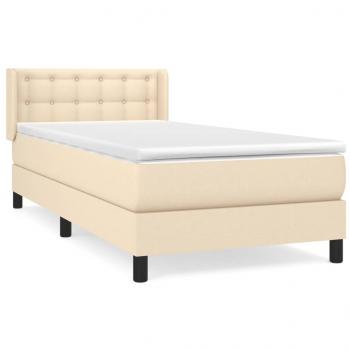 Boxspringbett mit Matratze Creme 90x190 cm Stoff