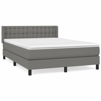 Boxspringbett mit Matratze Dunkelgrau 140x190 cm Stoff