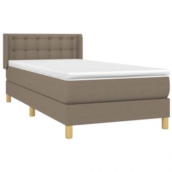 Boxspringbett mit Matratze Taupe 90x200 cm Stoff