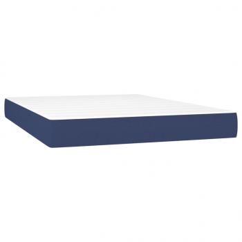 Boxspringbett mit Matratze & LED Blau 140x190 cm Stoff 