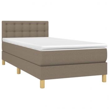 Boxspringbett mit Matratze & LED Taupe 90x190 cm Stoff