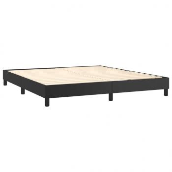 Boxspringbett mit Matratze & LED Schwarz 160x200 cm Kunstleder