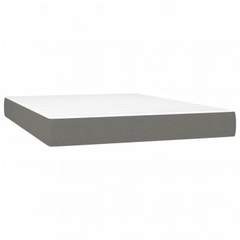 Boxspringbett mit Matratze Dunkelgrau 140x190 cm Stoff