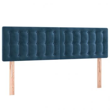 Boxspringbett mit Matratze & LED Dunkelblau 140x190 cm Samt