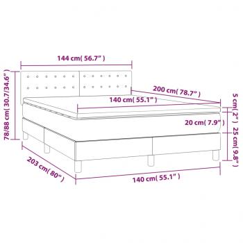 Boxspringbett mit Matratze & LED Schwarz 140x200 cm Samt