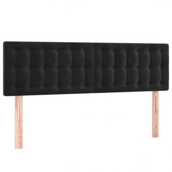 Boxspringbett mit Matratze & LED Schwarz 140x190 cm Samt