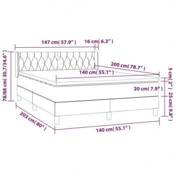 Boxspringbett mit Matratze Dunkelgrün 140x200 cm Samt