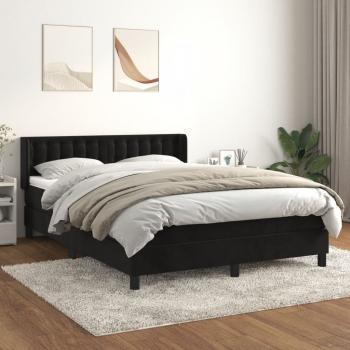 ARDEBO.de - Boxspringbett mit Matratze Schwarz 140x190 cm Samt