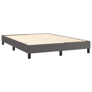 Boxspringbett mit Matratze Grau 140x200 cm Kunstleder