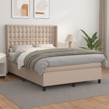 ARDEBO.de - Boxspringbett Matratze Cappuccino-Braun 140x200cm Kunstleder