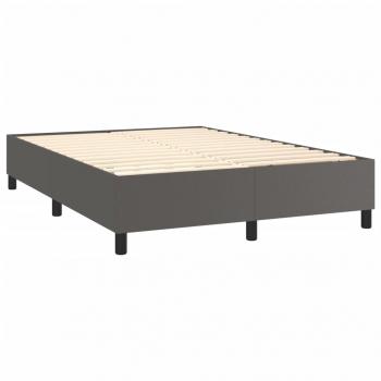 Boxspringbett mit Matratze Grau 140x190 cm Kunstleder