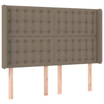 Boxspringbett mit Matratze & LED Taupe 140x200 cm Stoff