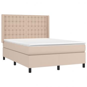 Boxspringbett mit Matratze & LED Cappuccino-Braun 140x200cm