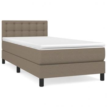 Boxspringbett mit Matratze Taupe 90x200 cm Stoff